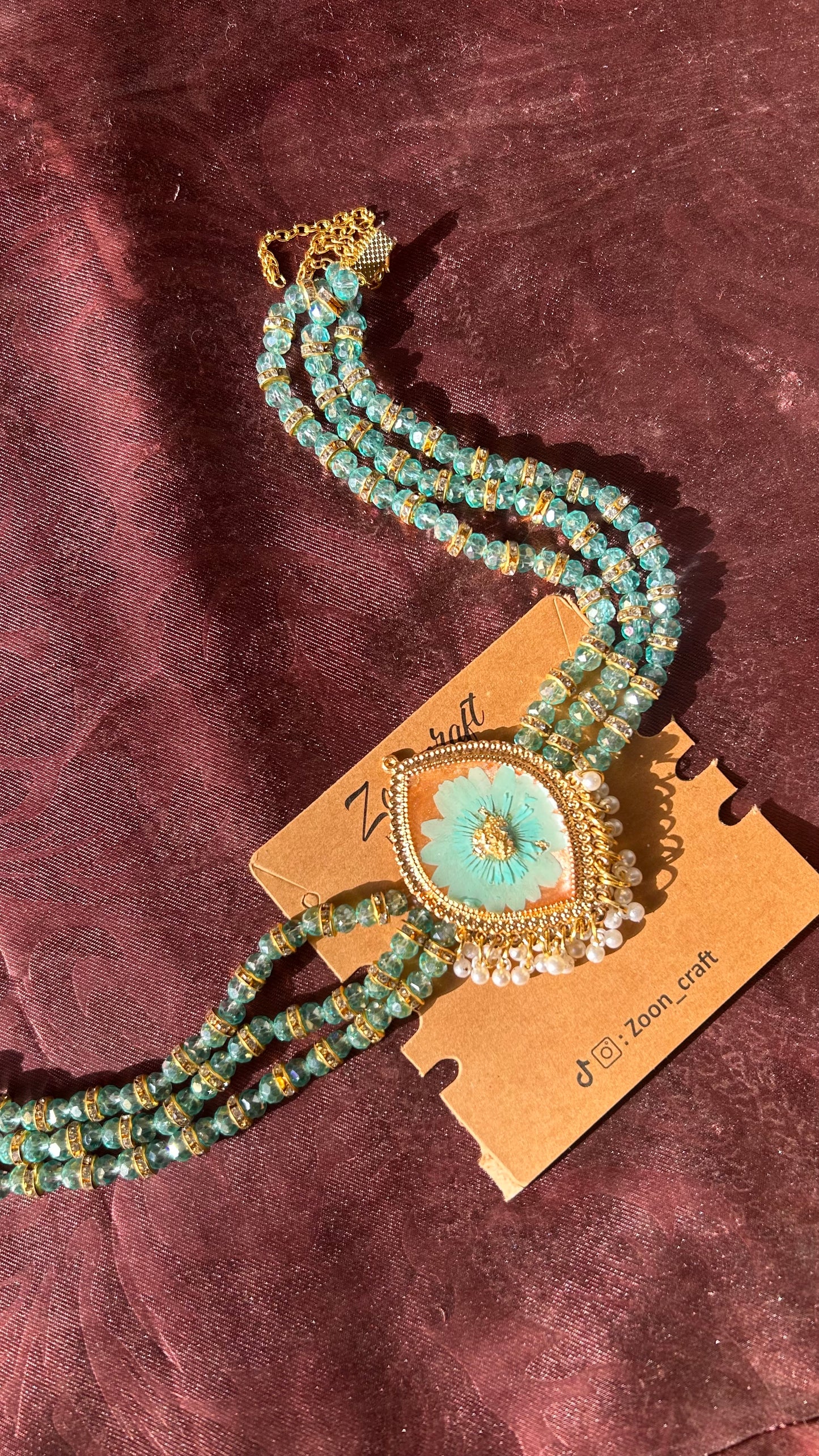 Aqua & peach Dreamy set ✨🩵🧡Earrings Chokker bangles and Ring
